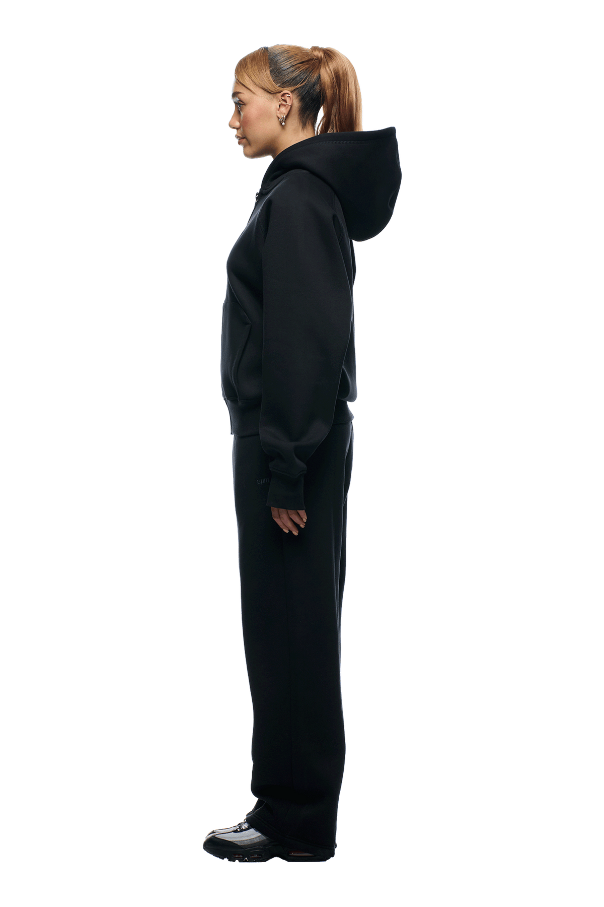 6PM+ SLIM ZIP HOODIE FADED BLACK