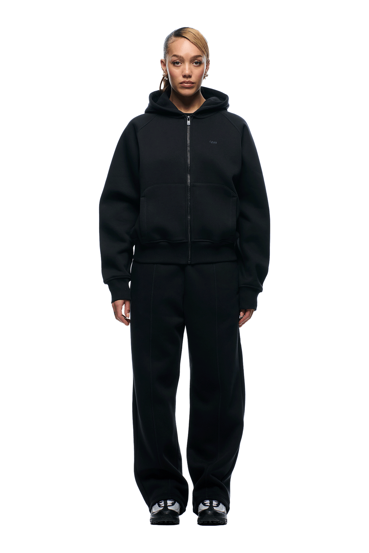 6PM+ SLIM ZIP HOODIE FADED BLACK