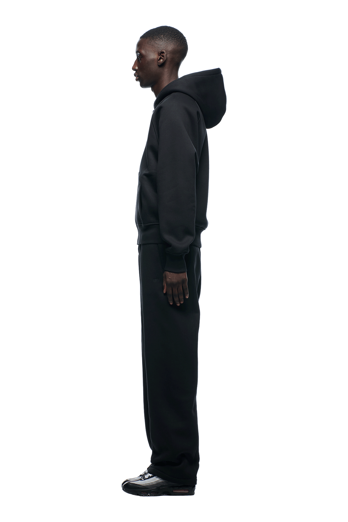 6PM+ SLIM ZIP HOODIE FADED BLACK