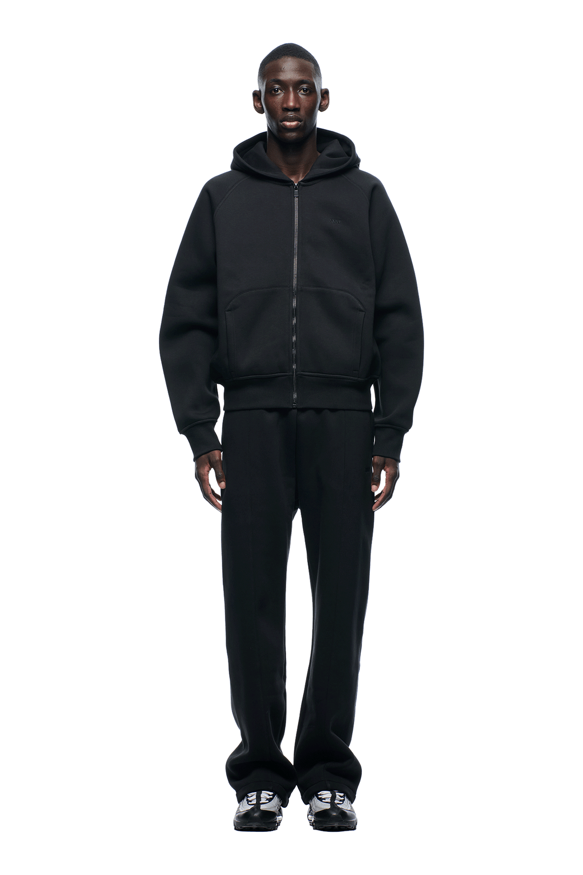 6PM+ SLIM ZIP HOODIE FADED BLACK