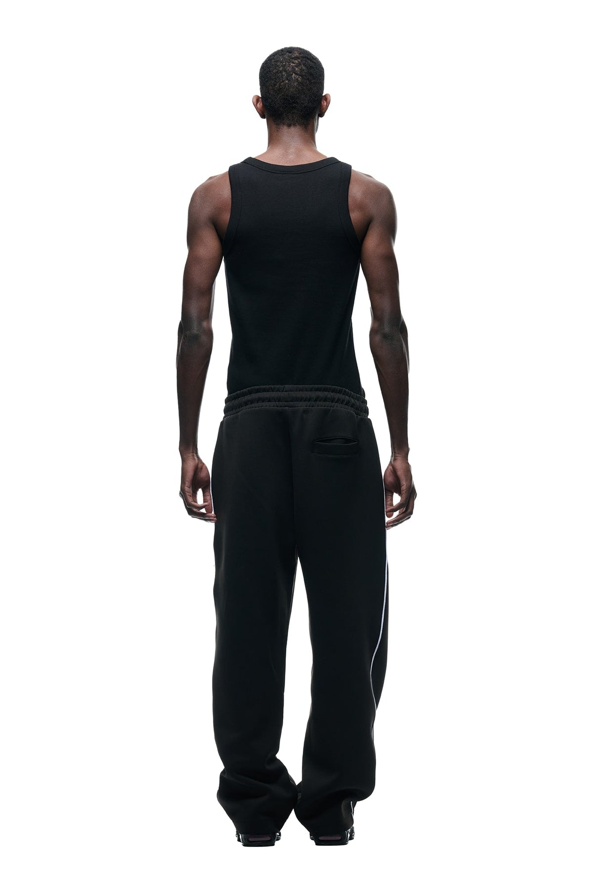 NEOPRENE TRACK PANTS BLACK