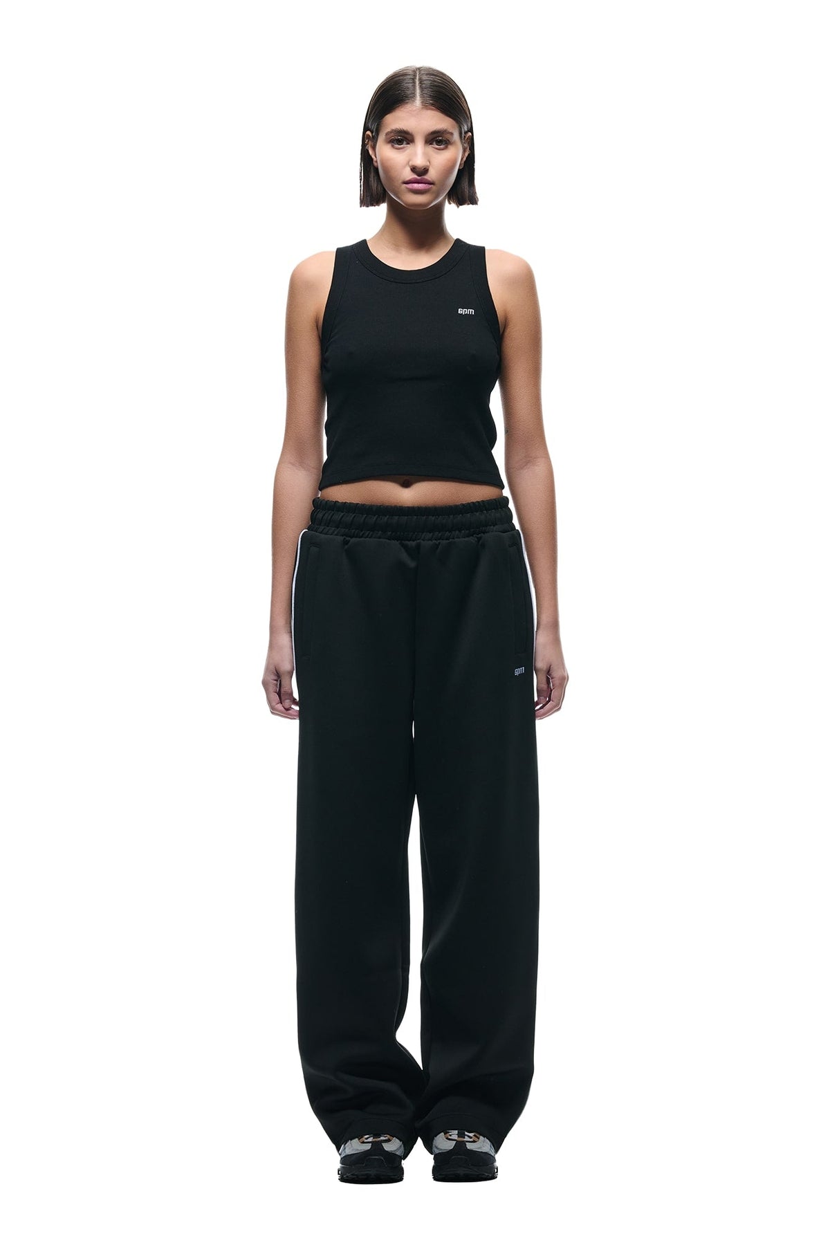 NEOPRENE TRACK PANTS BLACK