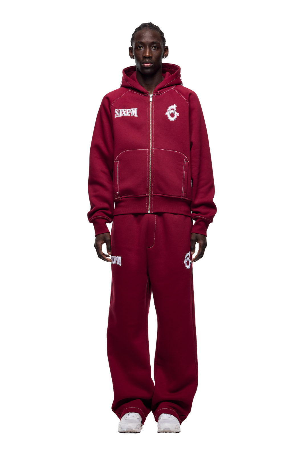ICONS ZIP HOODIE BURNED RED