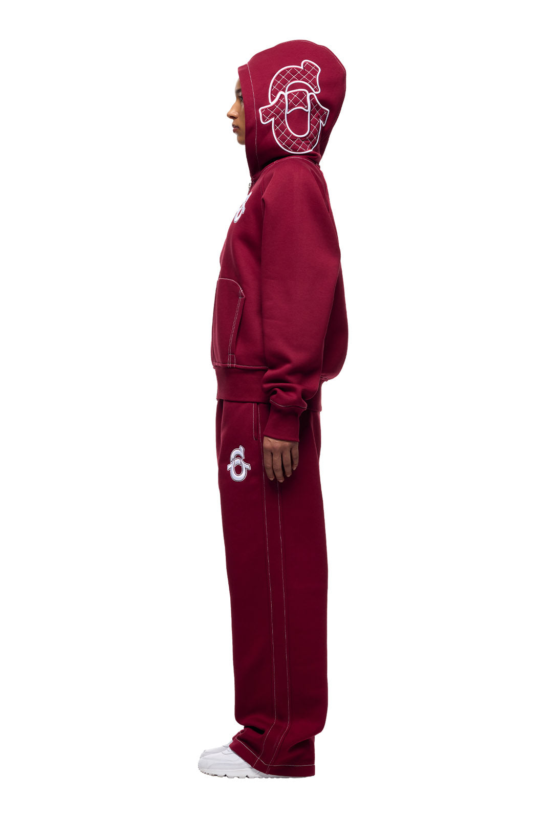 ICONS ZIP HOODIE BURNED RED