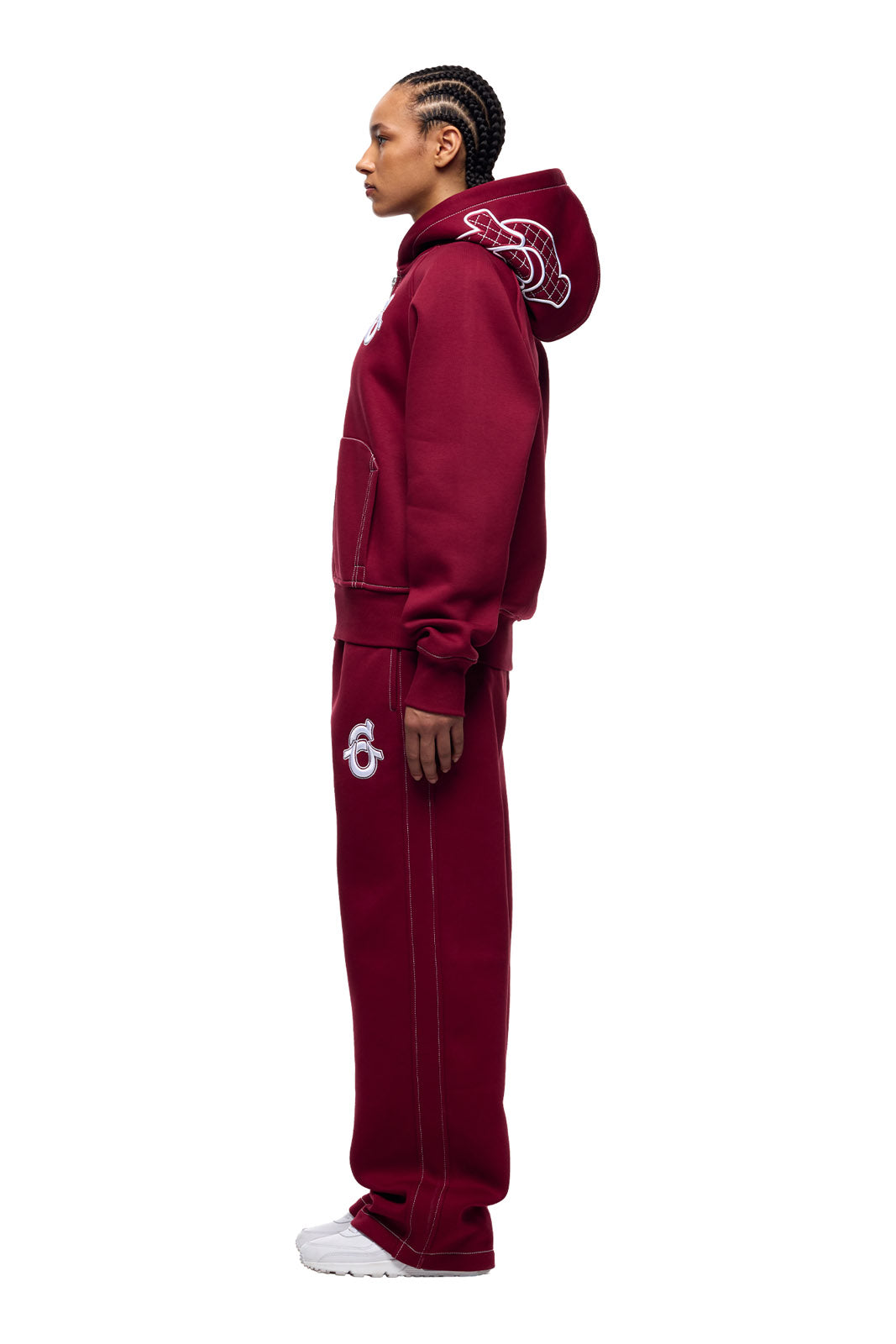 ICONS ZIP HOODIE BURNED RED