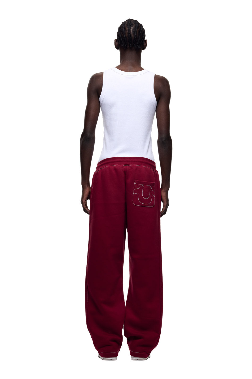 ICONS OPEN LEG JOGGER BURNED RED