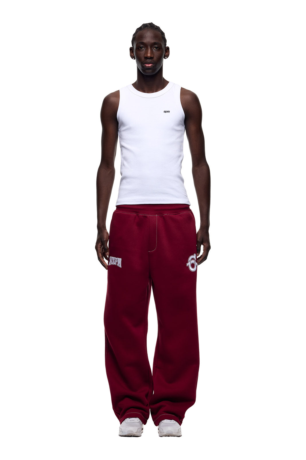 ICONS OPEN LEG JOGGER BURNED RED