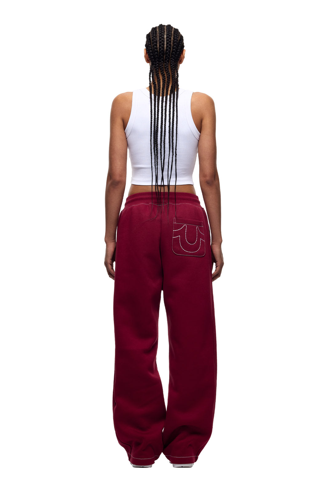 ICONS OPEN LEG JOGGER BURNED RED