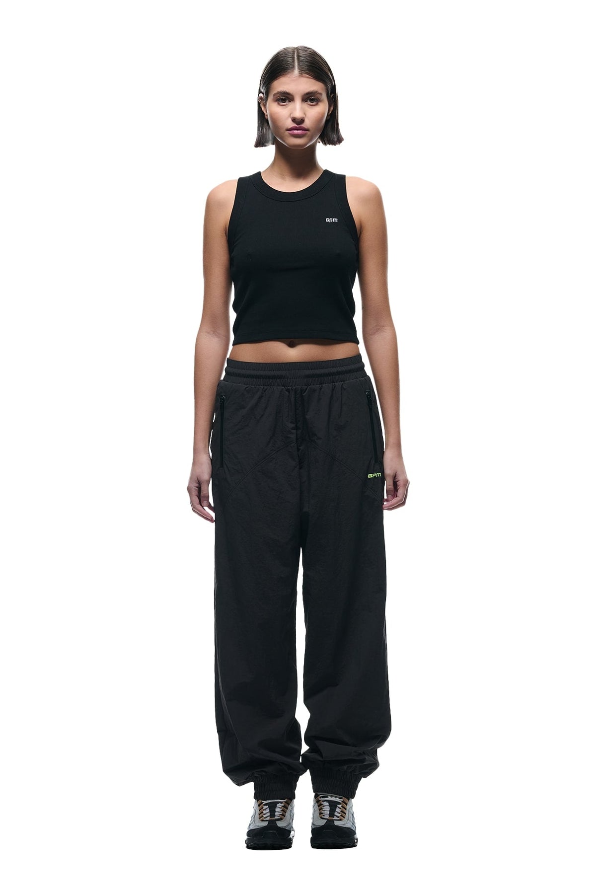 CRINKLE TRACK PANTS IRON GREY