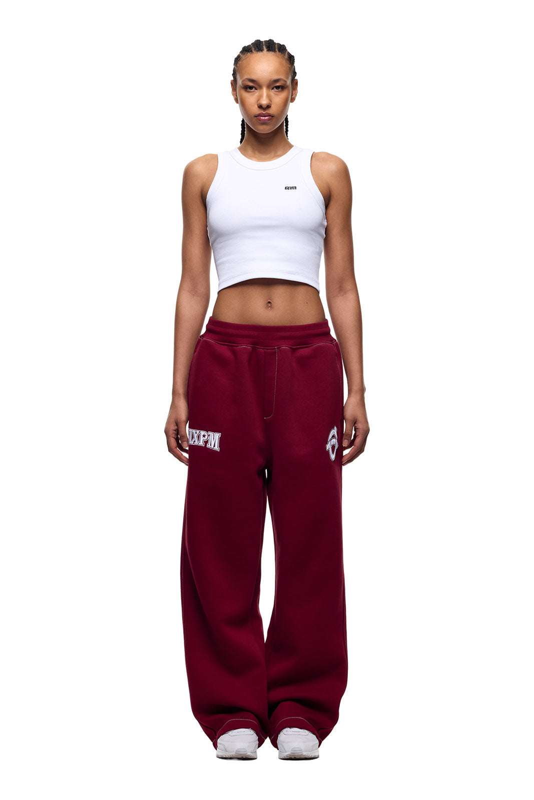 ICONS OPEN LEG JOGGER BURNED RED