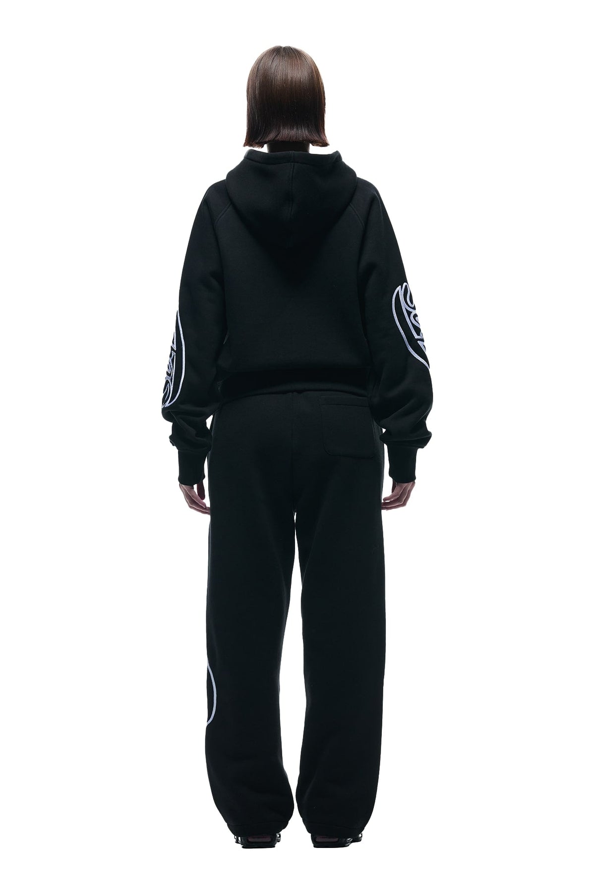 WAVE LOGO ZIP HOODIE BLACK