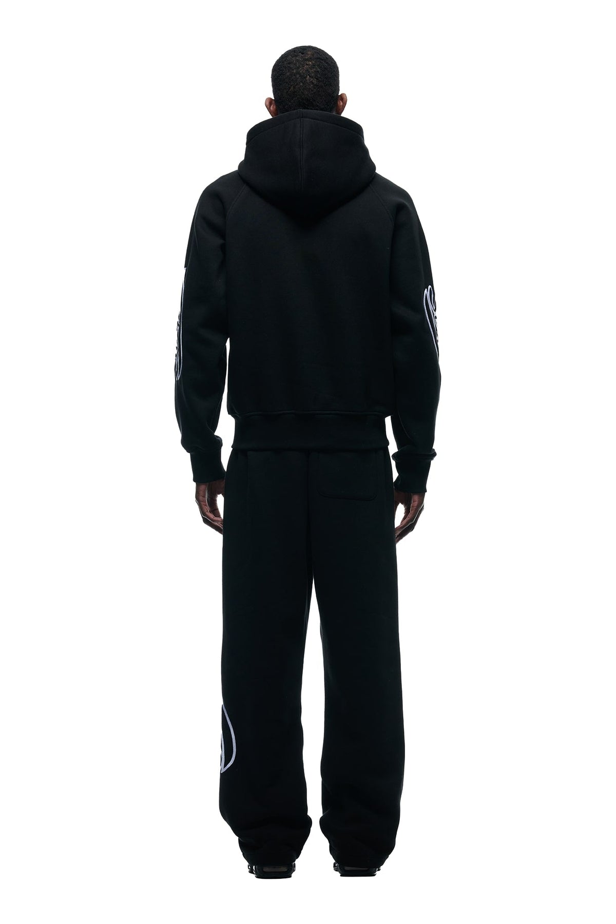 WAVE LOGO ZIP HOODIE BLACK