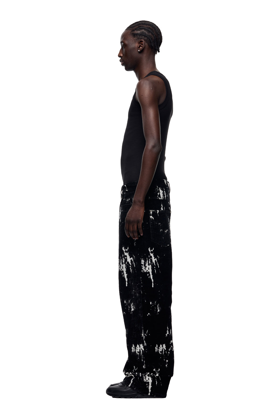 SPECKLED VELVET DENIM BLACK/WHITE