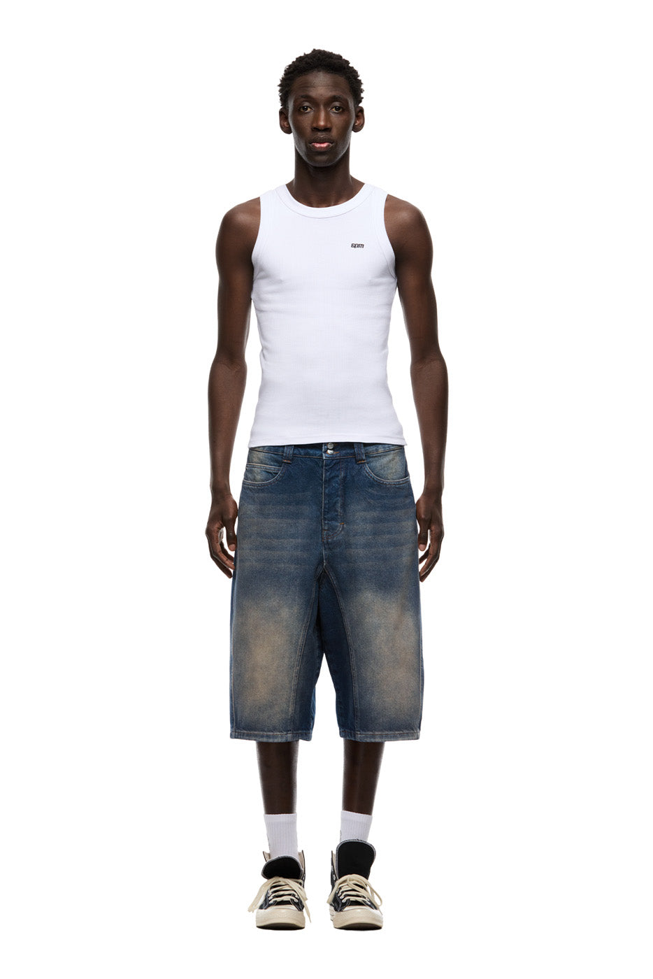 X-TRA WIDE DENIM SHORTS DARK BLUE