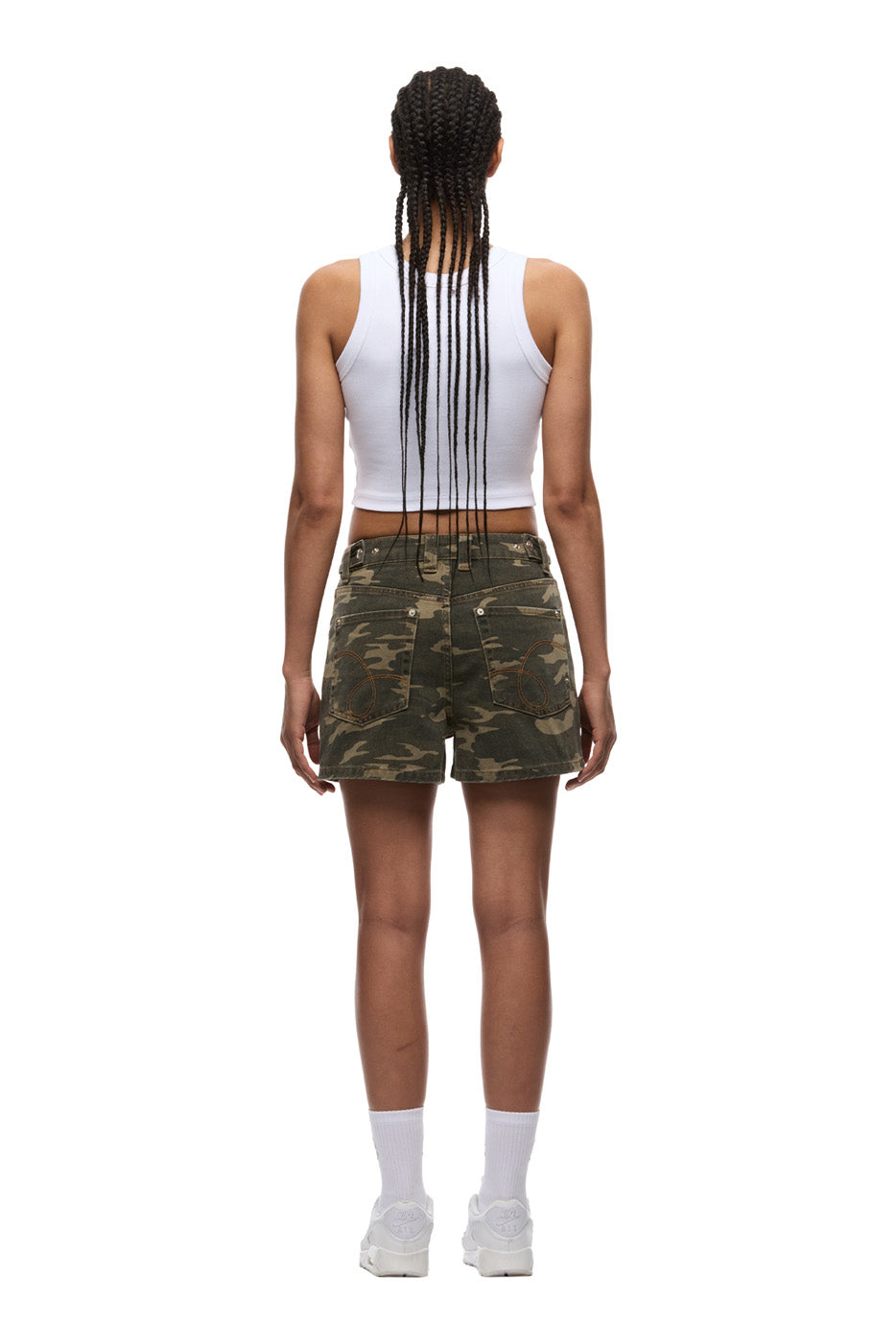 WMNS DENIM SHORTS BLACK/CAMO