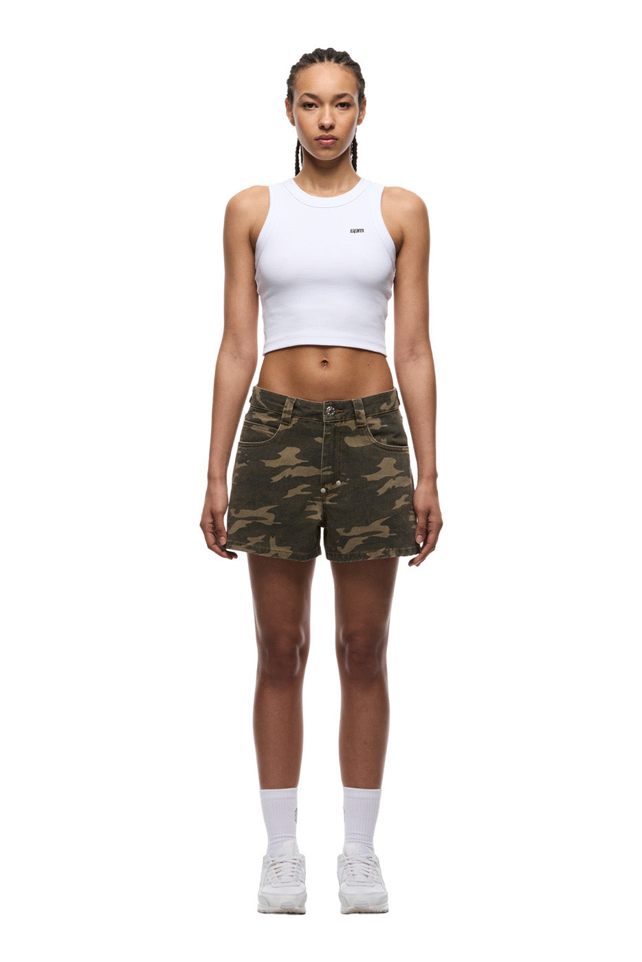 WMNS DENIM SHORTS BLACK/CAMO