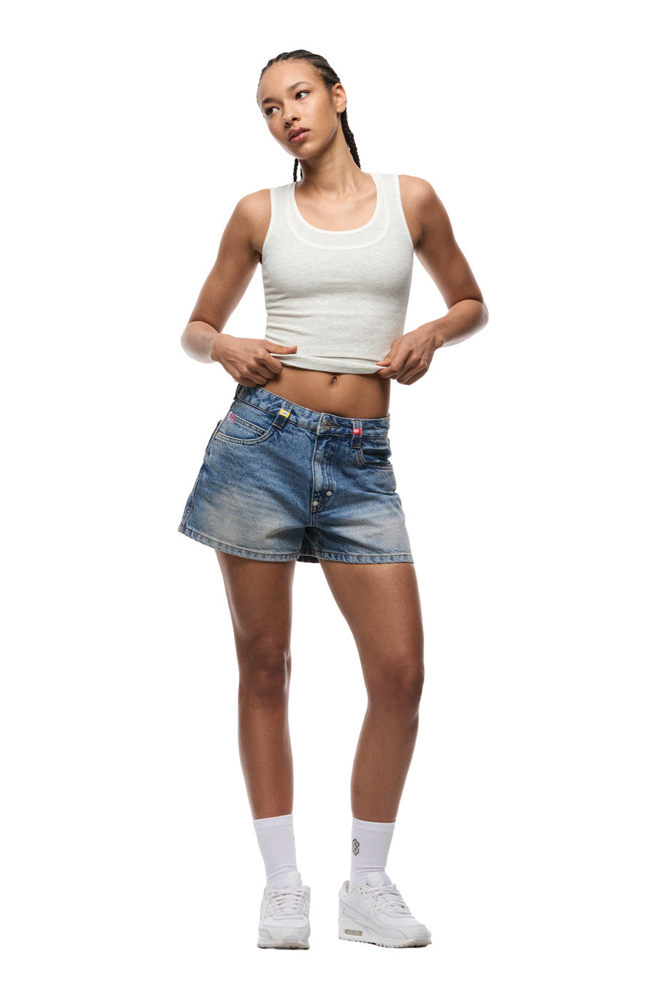 WMNS DOUBLE LAYER TANKTOP LIGHT GREY MELANGE
