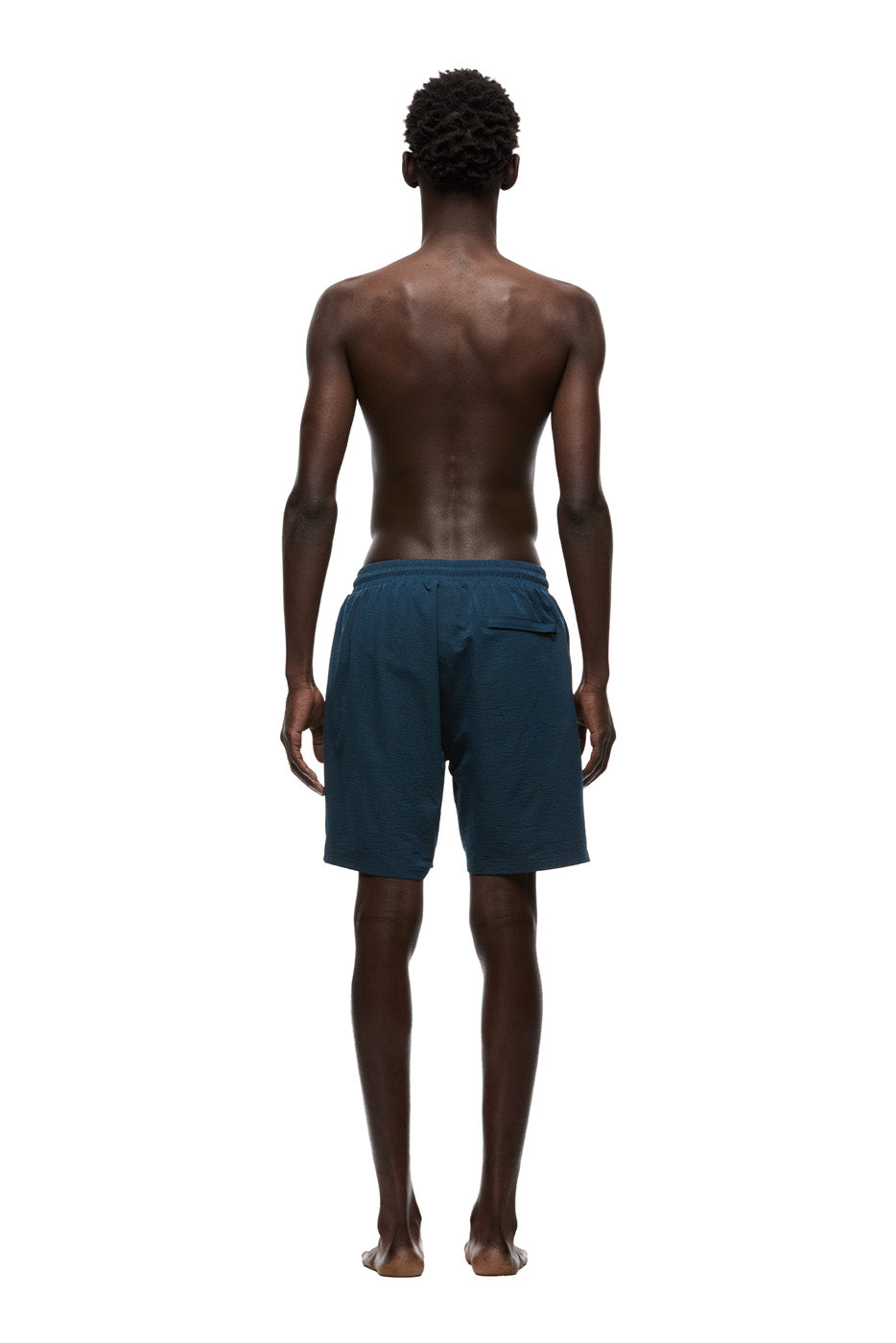 SEERSUCKER SWIM SHORTS BLUE LAKE