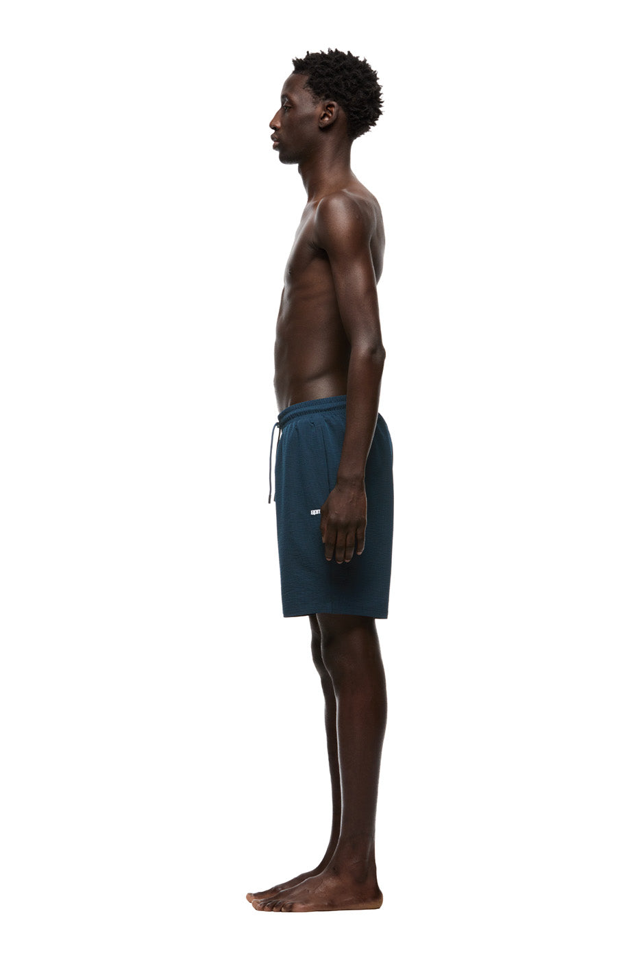 SEERSUCKER SWIM SHORTS BLUE LAKE