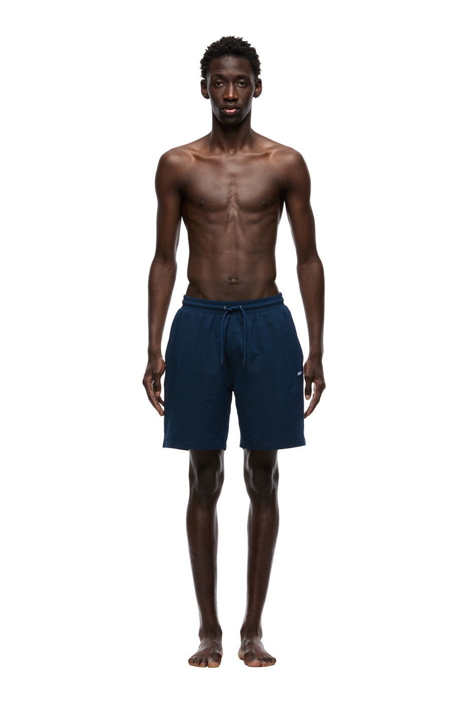 SEERSUCKER SWIM SHORTS BLUE LAKE