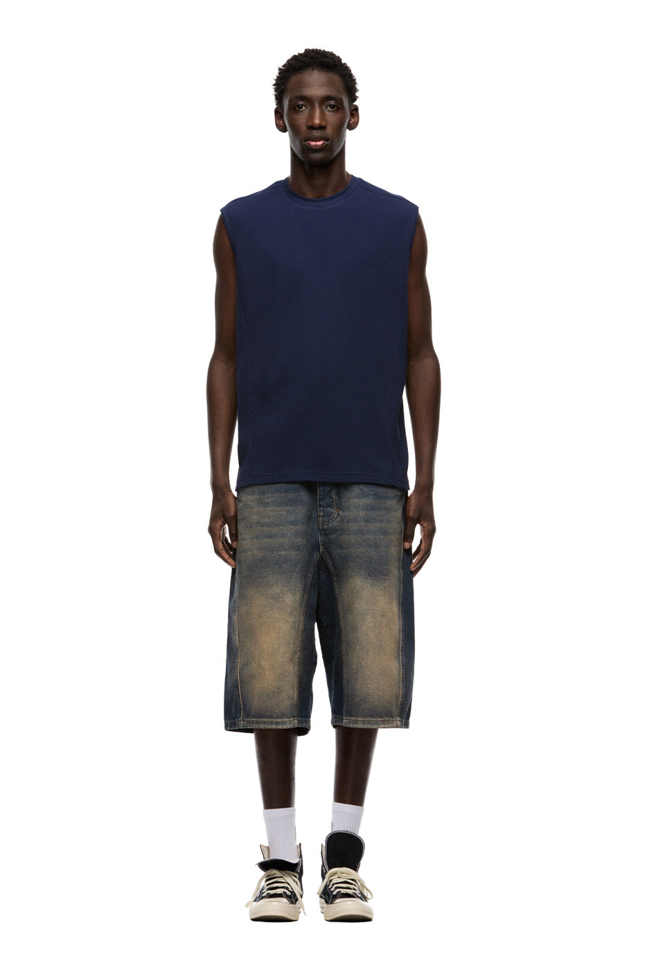 AIRBRUSHED SIX MUSCLE TEE INK NAVY