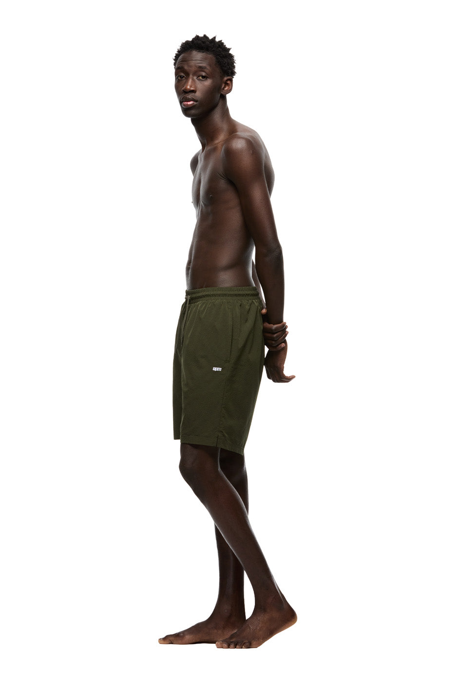 SEERSUCKER SWIM SHORTS FOREST NIGHT