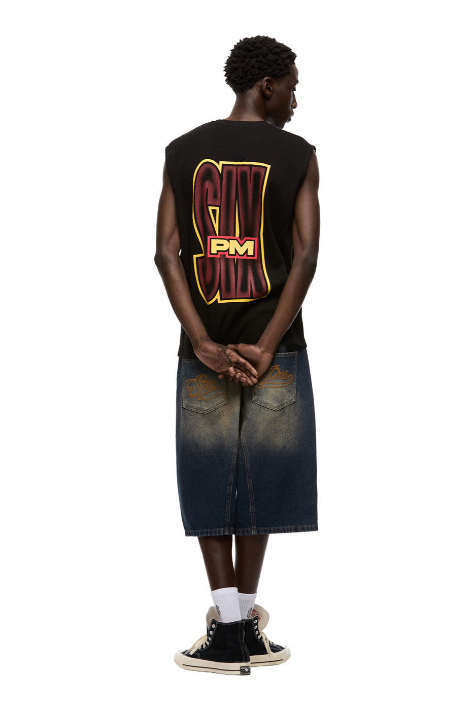AIRBRUSHED SIX MUSCLE TEE BLACK