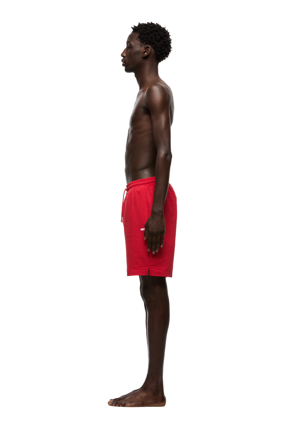 SEERSUCKER SWIM SHORTS CHERRY BONBON