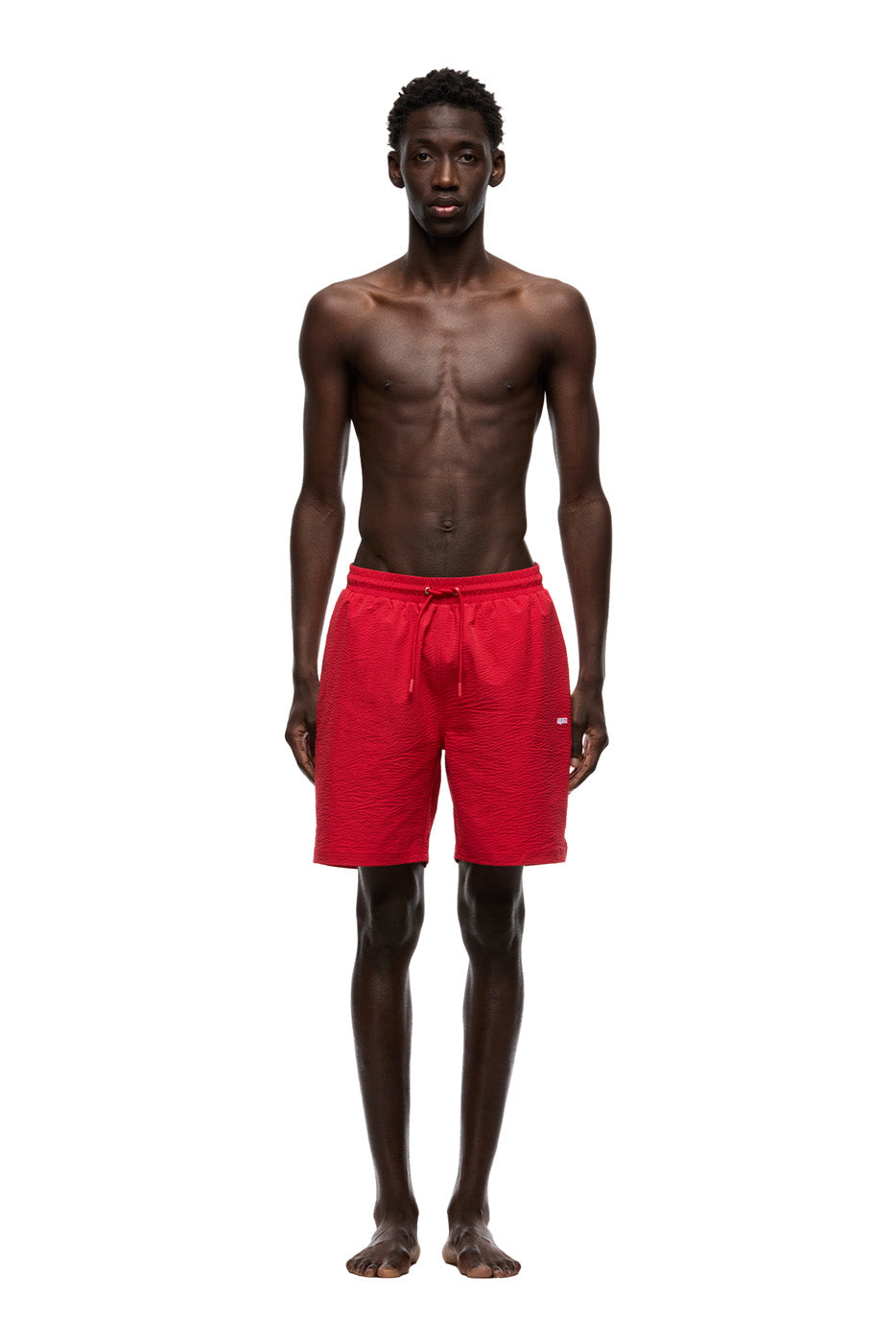 SEERSUCKER SWIM SHORTS CHERRY BONBON