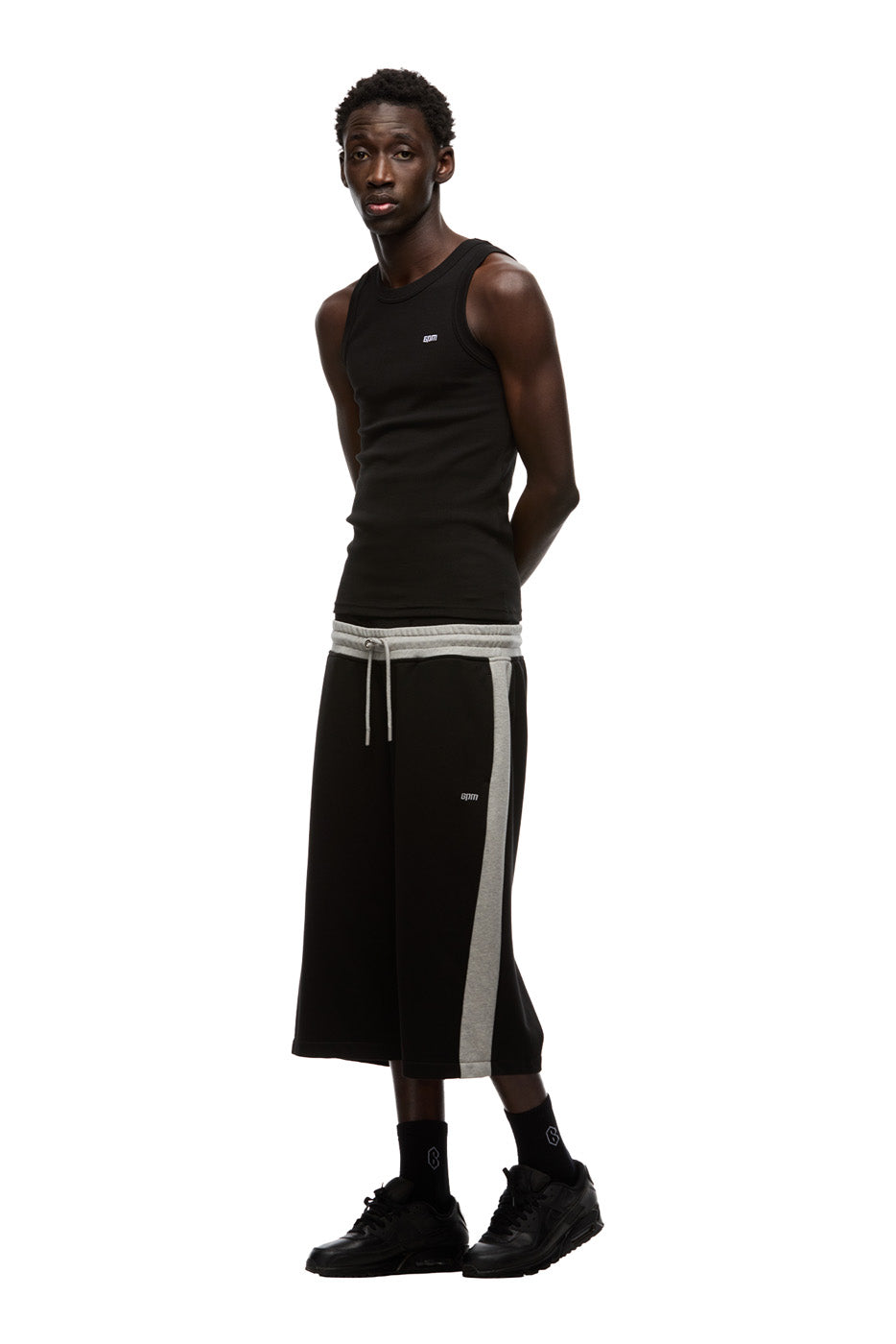 TWO TONE SWEAT SHORTS BLACK