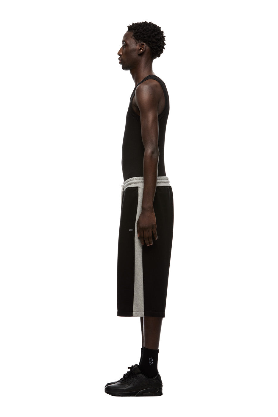 TWO TONE SWEAT SHORTS BLACK