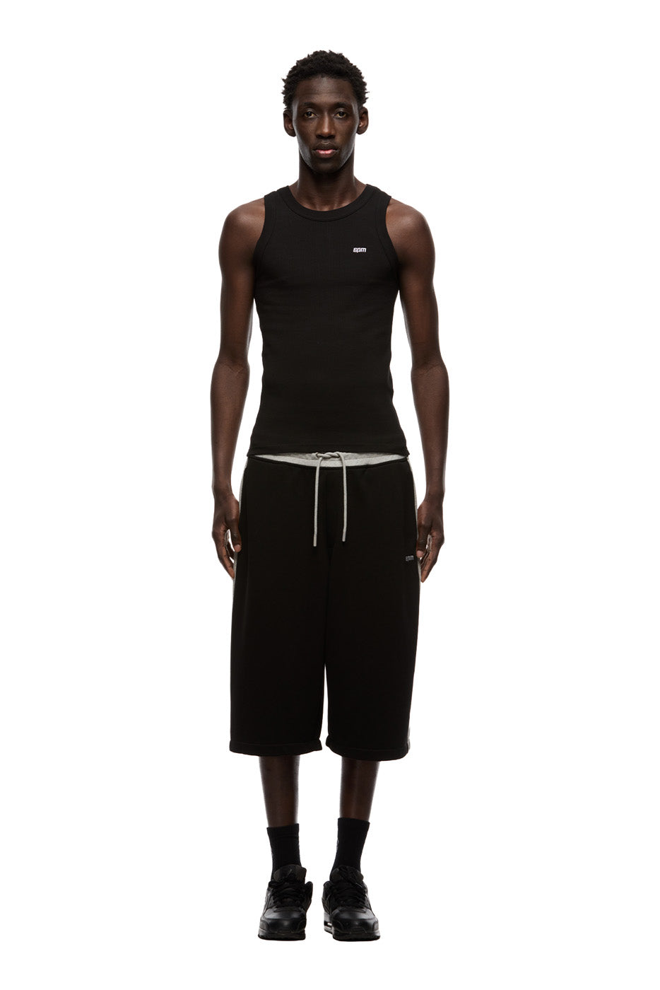 TWO TONE SWEAT SHORTS BLACK