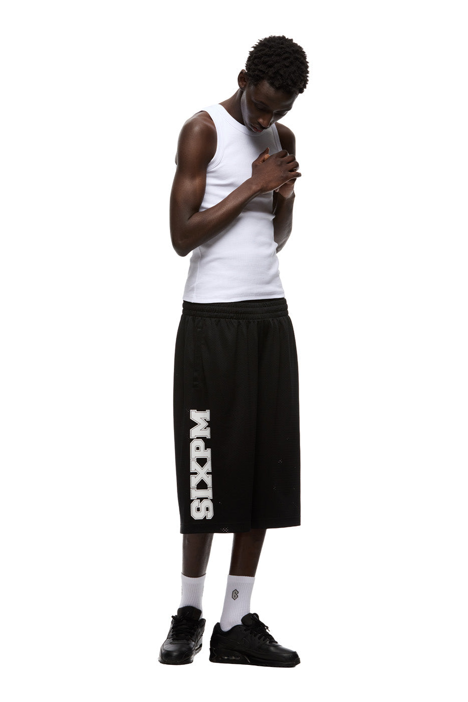 LONG MESH SHORTS BLACK