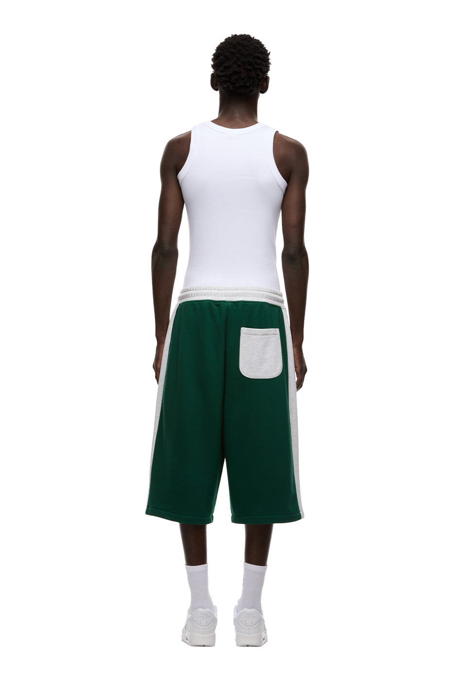TWO TONE SWEAT SHORTS DARK GREEN
