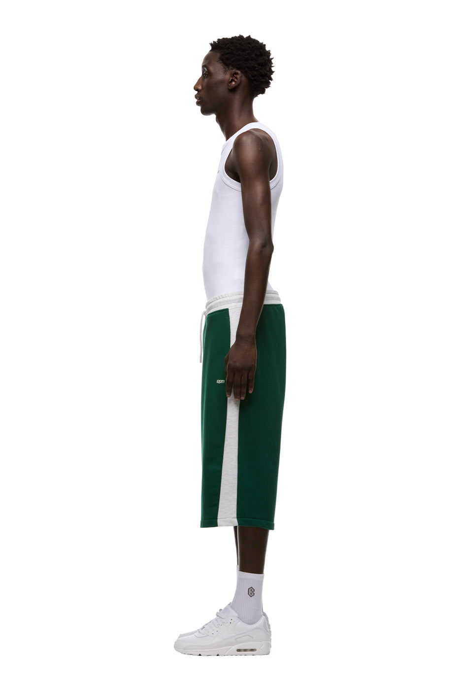 TWO TONE SWEAT SHORTS DARK GREEN