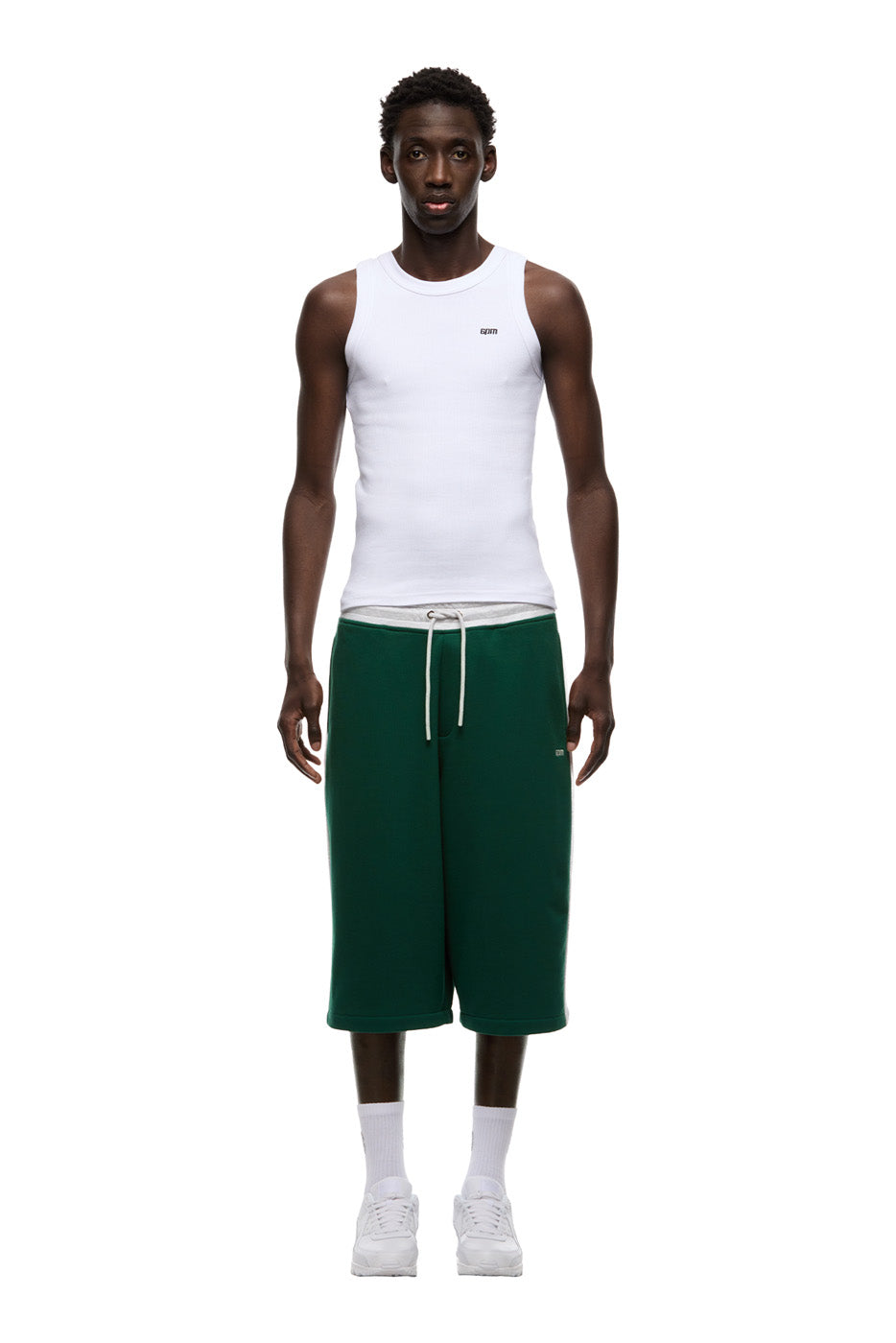 TWO TONE SWEAT SHORTS DARK GREEN