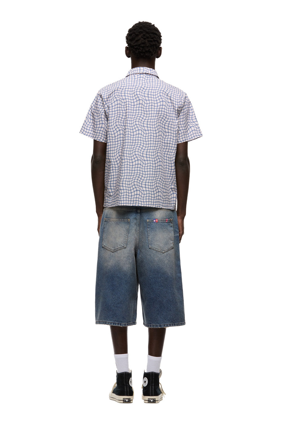 WARPED GRID SHIRT STRAWBERRY MILK