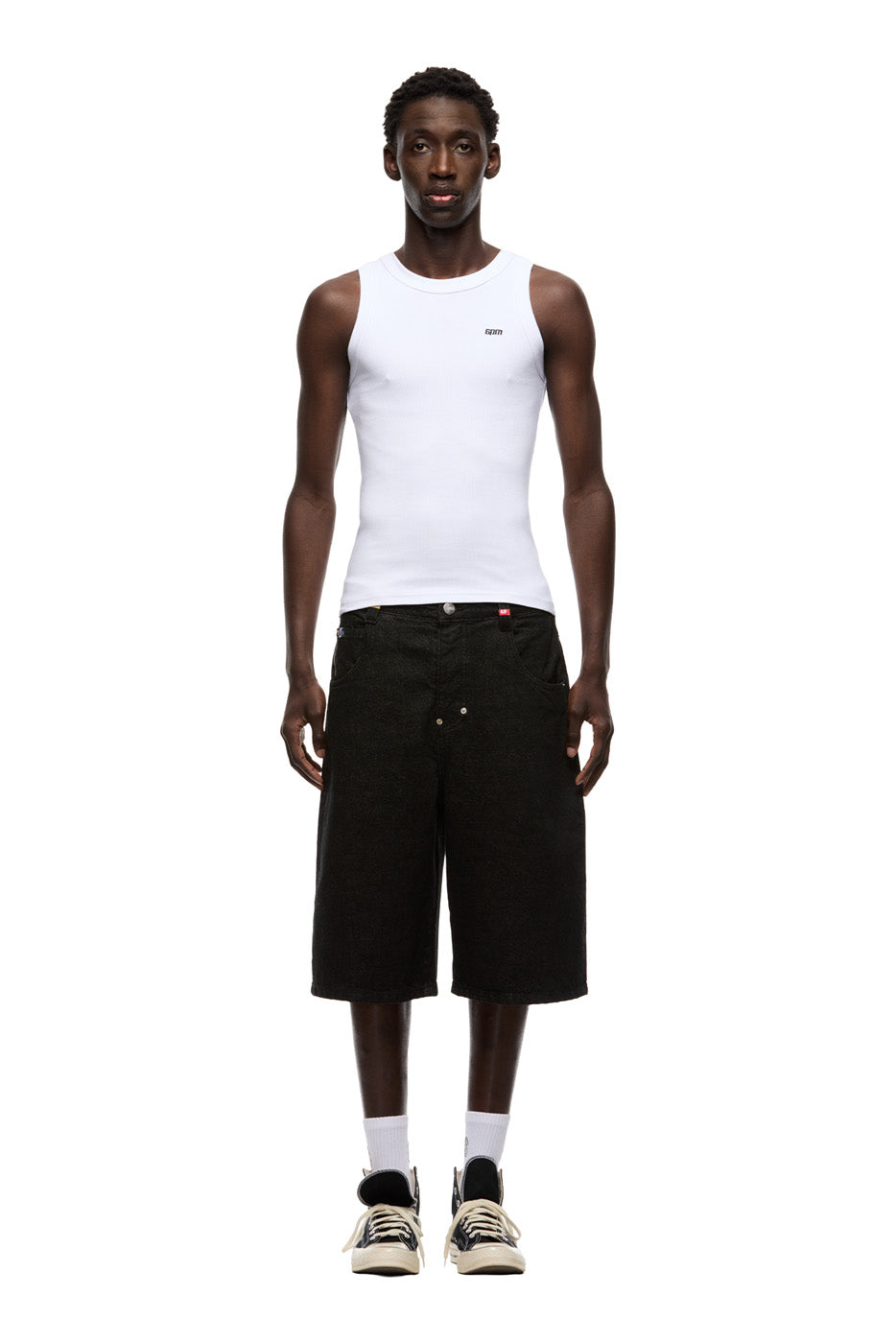 SELVEDGE RAW DENIM SHORTS BLACK