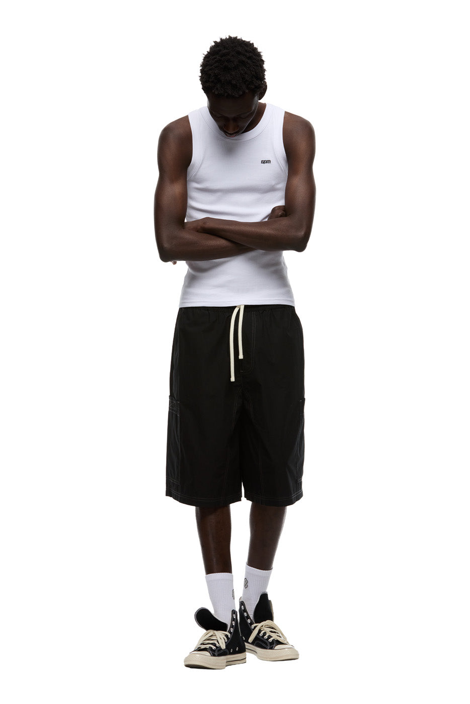 LONG BIG POCKET SHORTS BLACK
