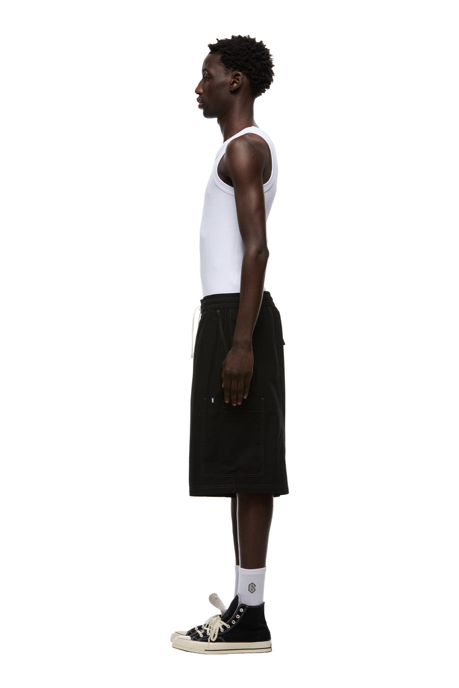 LONG BIG POCKET SHORTS BLACK