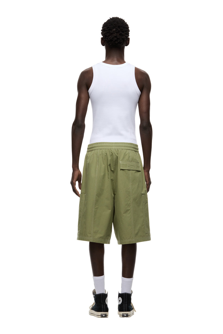 LONG BIG POCKET SHORTS PASTEL OLIVE