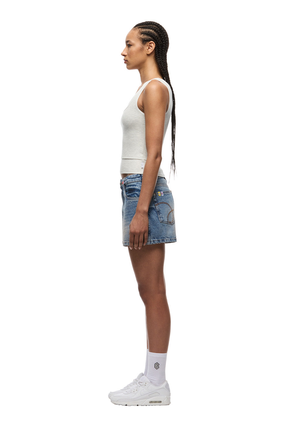 WMNS DOUBLE LAYER TANKTOP LIGHT GREY MELANGE