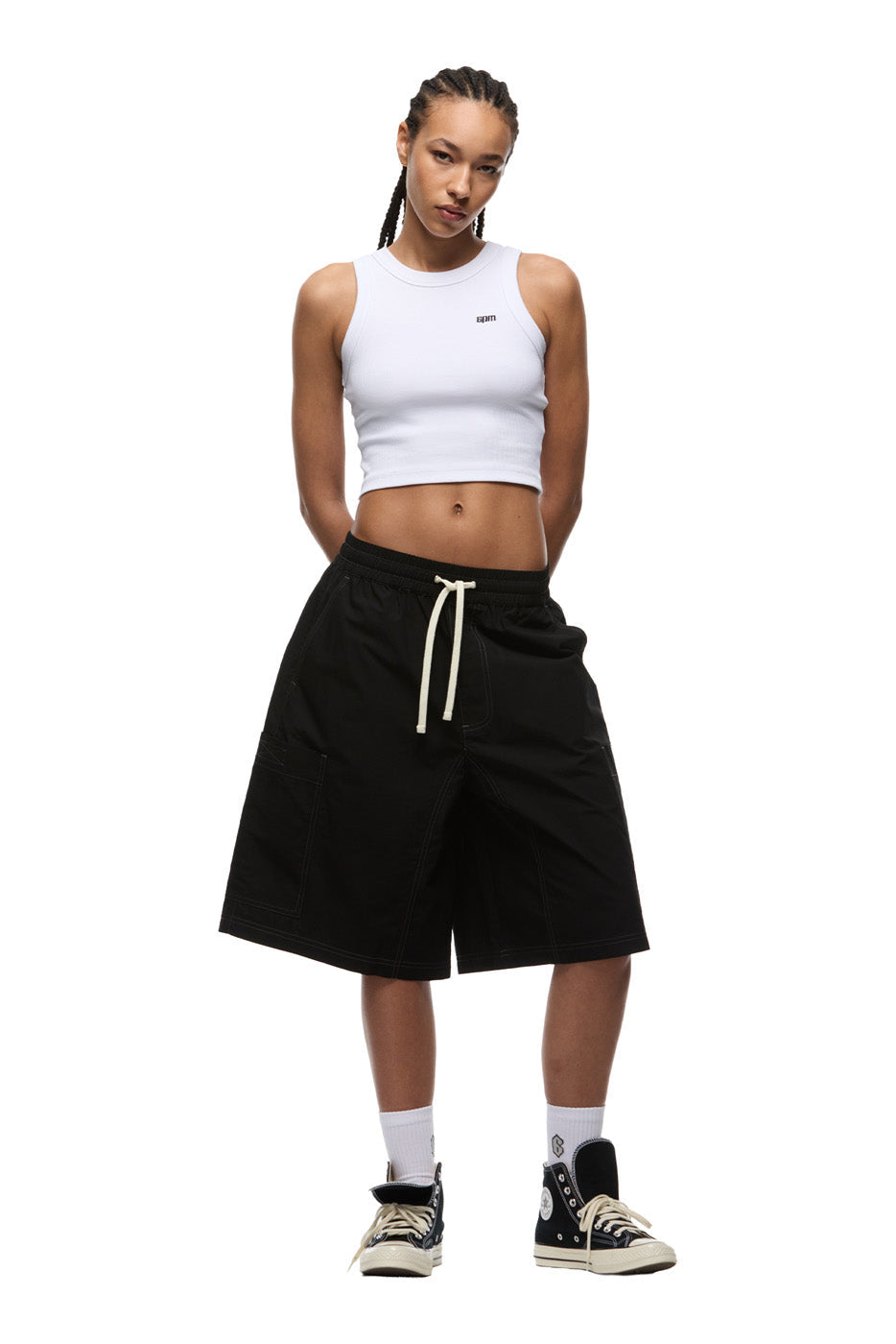 LONG BIG POCKET SHORTS BLACK