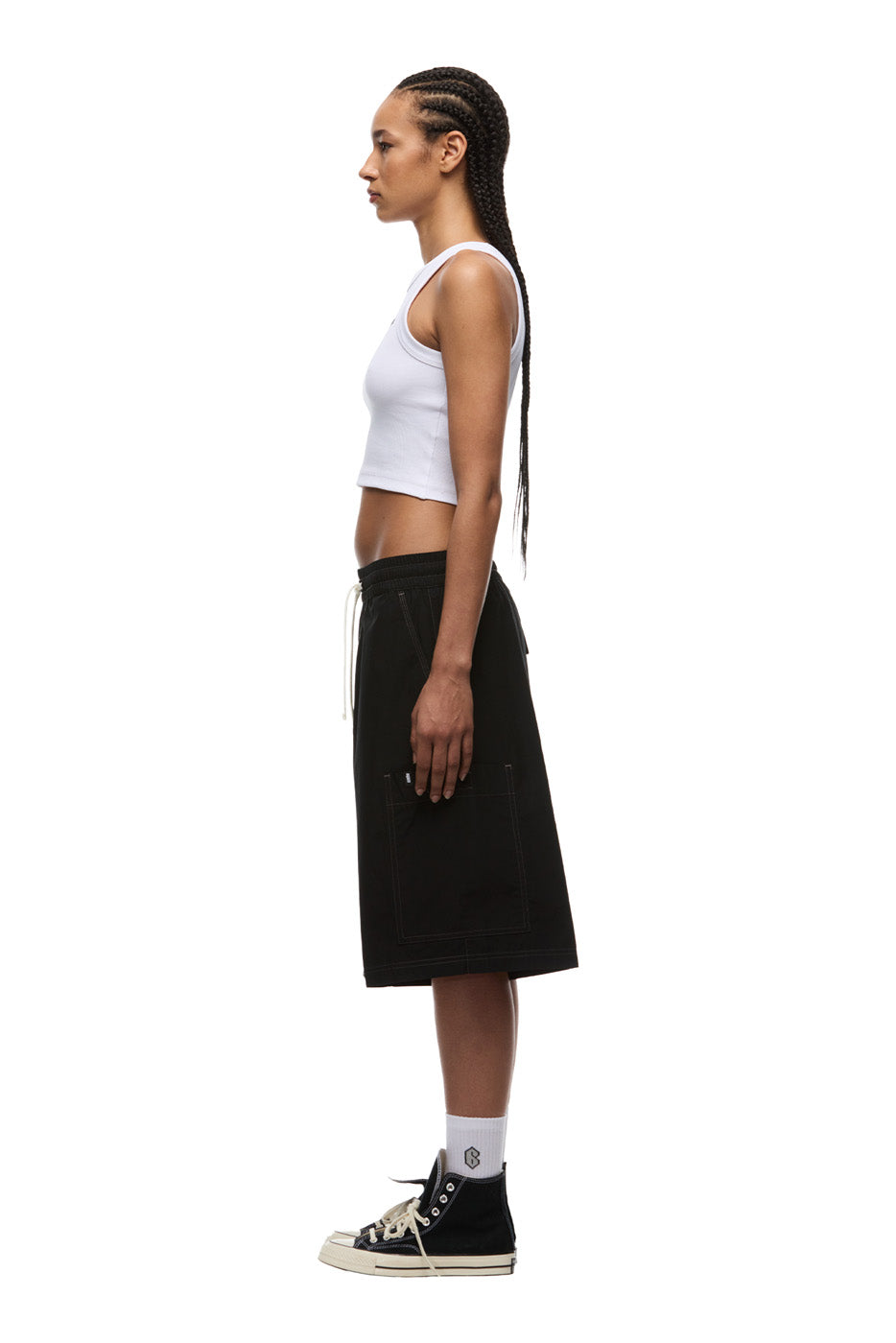 LONG BIG POCKET SHORTS BLACK