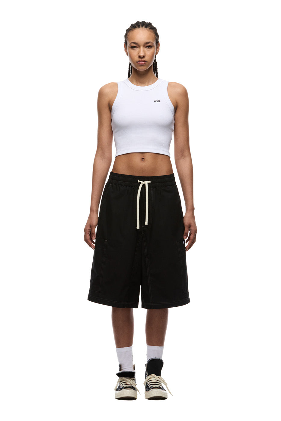 LONG BIG POCKET SHORTS BLACK