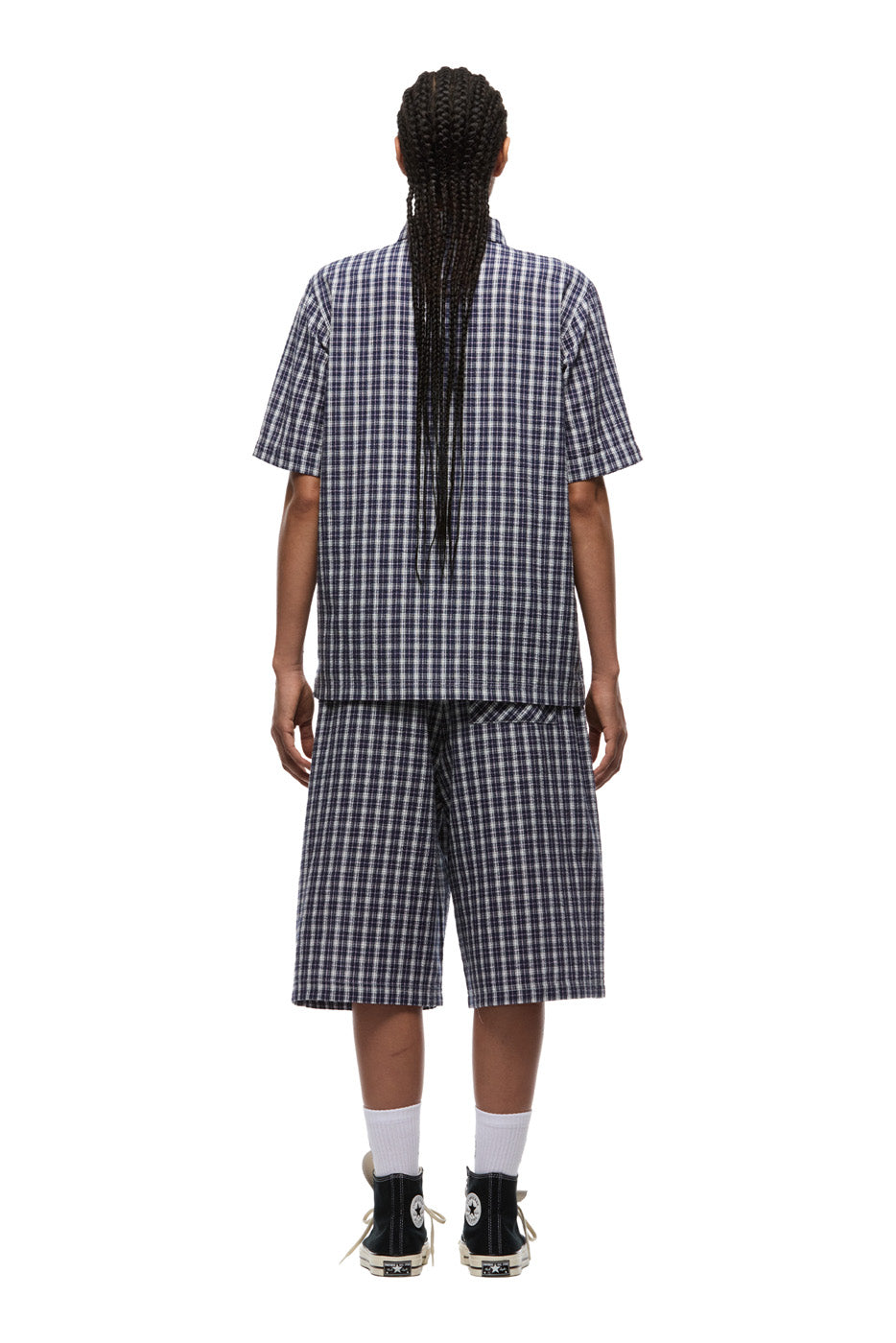 SEERSUCKER PULL-OVER SHIRT NAUTICAL BLUE/WHITE