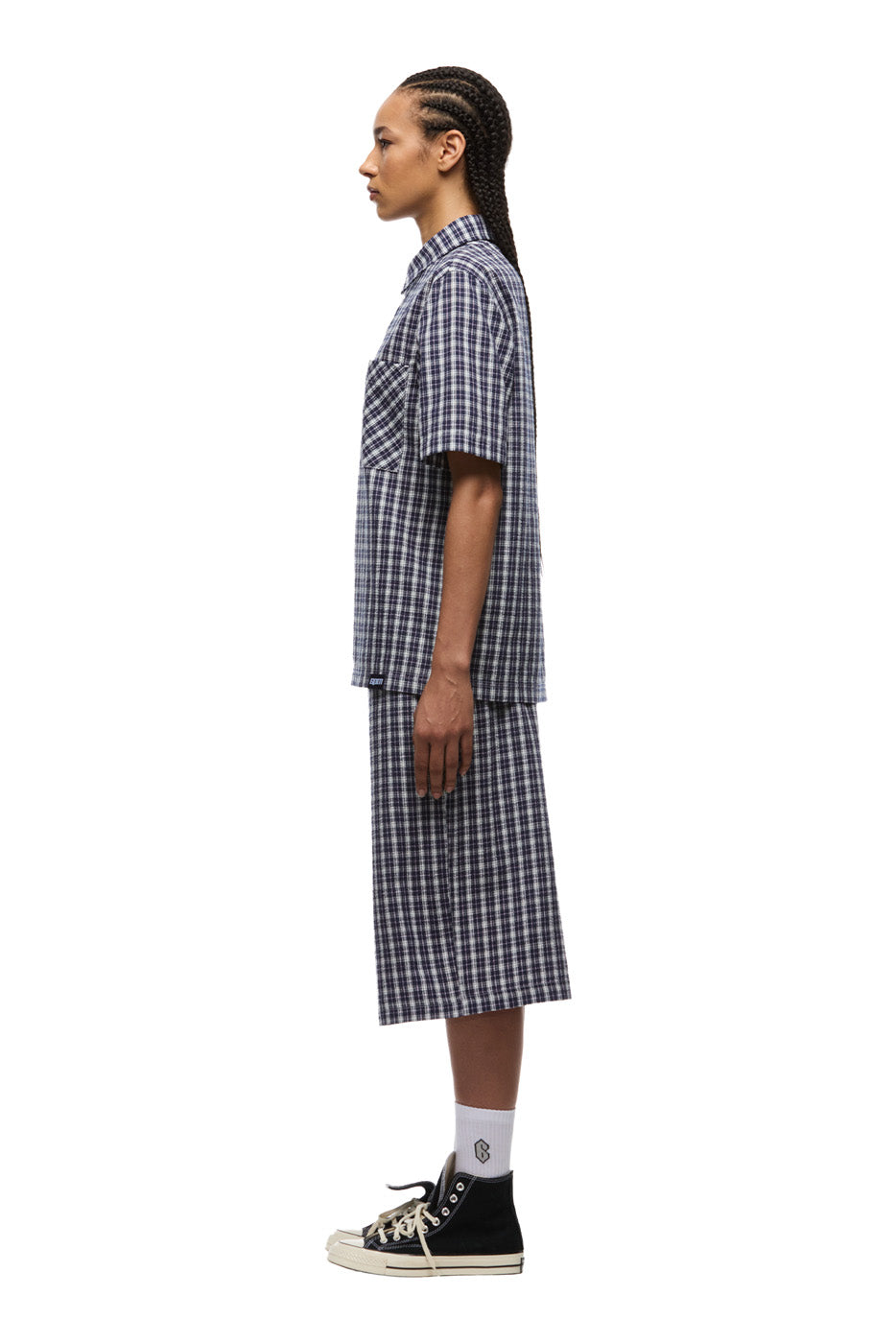 SEERSUCKER PULL-OVER SHIRT NAUTICAL BLUE/WHITE