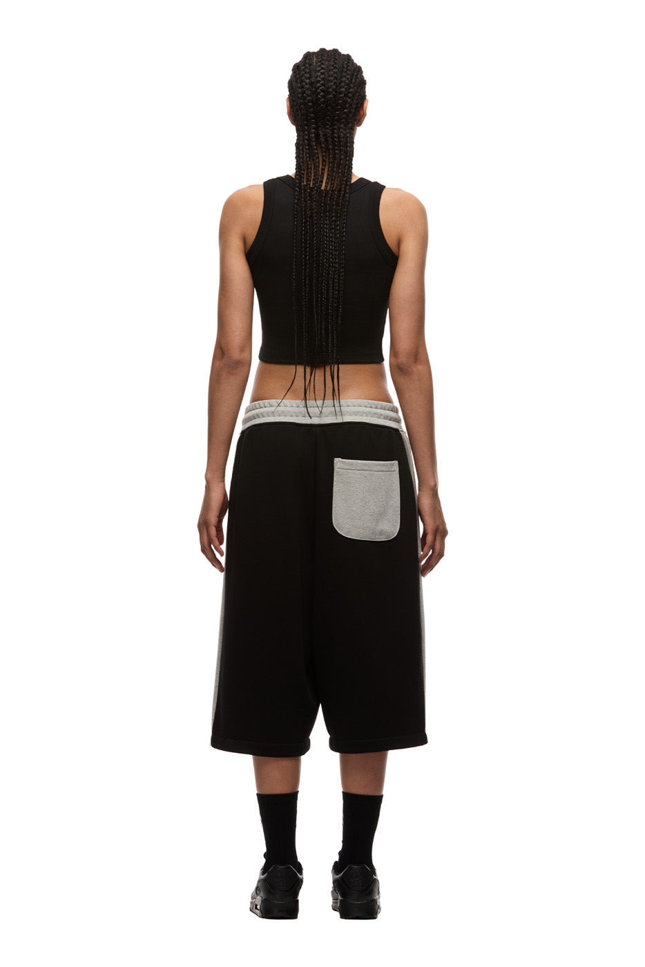 TWO TONE SWEAT SHORTS BLACK