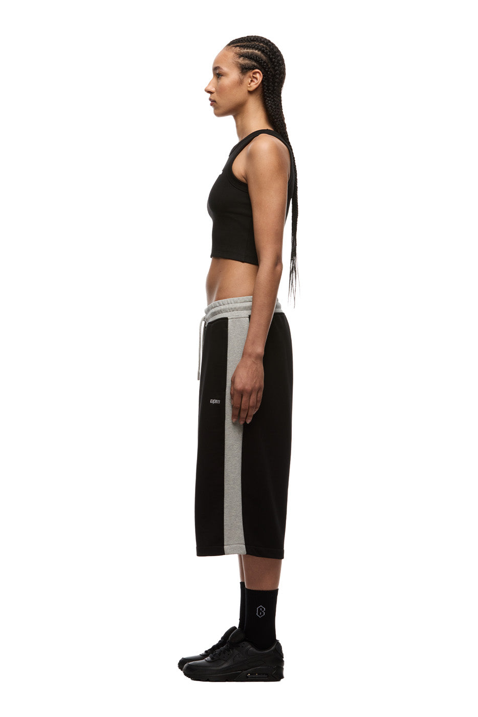 TWO TONE SWEAT SHORTS BLACK