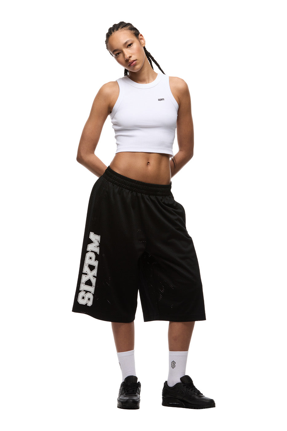 LONG MESH SHORTS BLACK